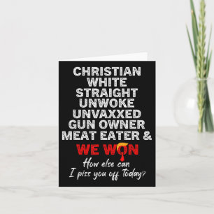 Christlicher Weißer Gerader Unerweckter Ungeimpfte Karte