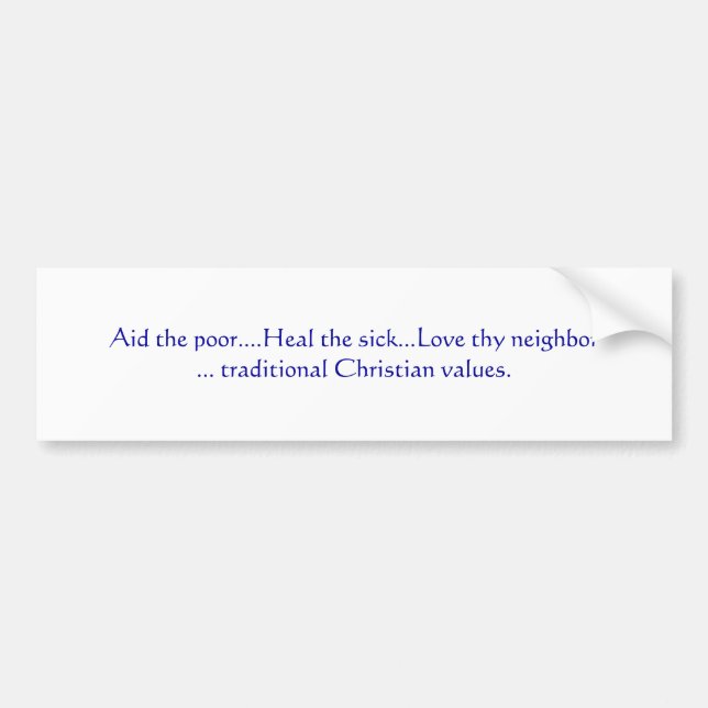 Christlicher Werte Bumber Aufkleber (blaue Autoaufkleber (Vorne)