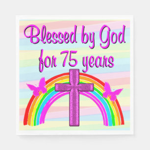 CHRISTLICHES 75. BIRTHDAY PAPER PARTY NAPKINS SERVIETTE