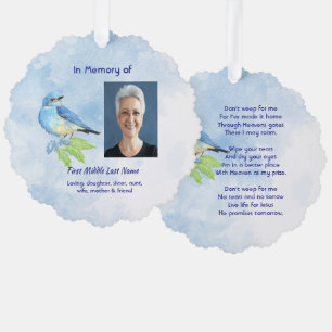 Christliches Andenken Bluebird-Garten-Vogel Ornament Karte