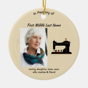 Christliches Andenken für Schneiderinnen Keramik Ornament