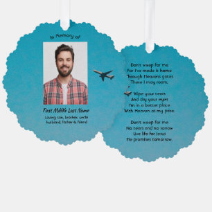 Christliches Andenken Piloten Flugzeug fliegt Ornament Karte