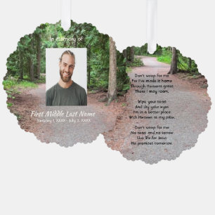 Christliches Andenken Wald Bäume Wanderweg Spazier Ornament Karte