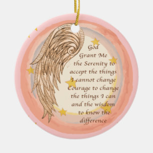 Christliches Angel-Serenity-Gebet Keramik Ornament