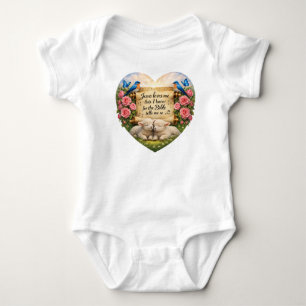 Christliches Baby-Mädchen-Jersey-Babysuit Jesus li Baby Strampler