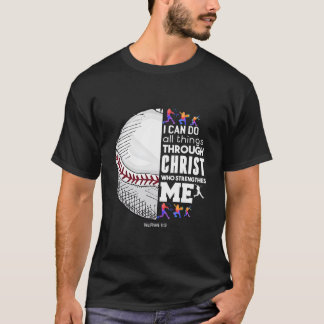 Christliches Baseball Ich kann alle Dinge durch Ch T-Shirt
