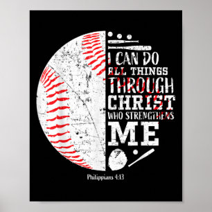 Christliches Baseball Philipper 4_13 Ich kann all Poster