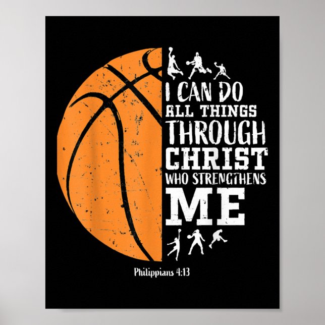 Christliches Basketball-Geschenk für Männer, Junge Poster (Vorne)