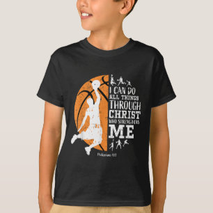 Christliches Basketball Ich kann alle Dinge durch T-Shirt