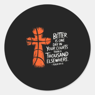 Christliches Basketball religiöser Bibelvers Psalm Runder Aufkleber