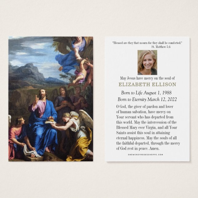 Christliches Beerdigung Jesus mit Angel Card (Vorne & Hinten)