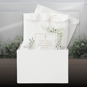Christliches Begräbnis-Erinnerungspaket mit Grünpf Geschenktütchen