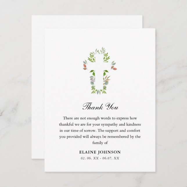 Christliches Begräbniskreuz Danke (Vorne/Hinten)