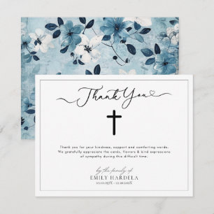 Christliches Beileid dank Karte Elegante Blumen