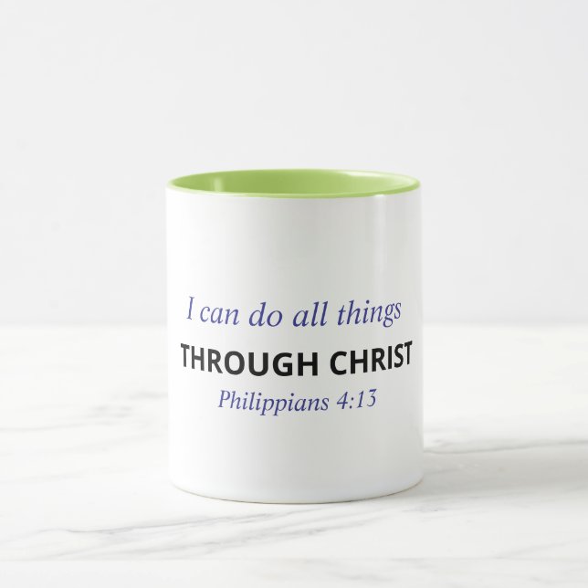 Christliches Bibelvers-Tasse - Philipper 4:13 Tasse (Zentrum)