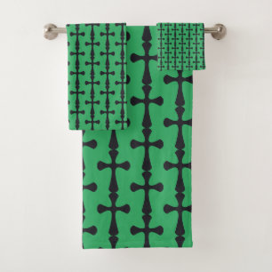 Christliches blaues Kreuz Badhandtuch Set