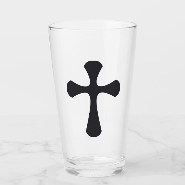 Christliches blaues Kreuz Glas (Vorderseite)