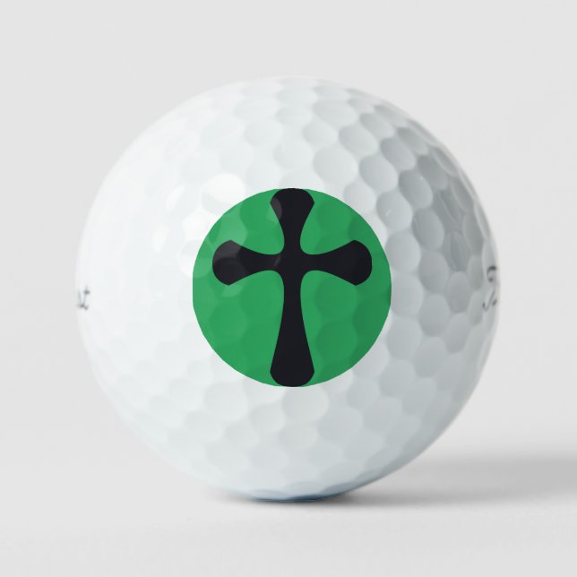 Christliches blaues Kreuz Golfball (Vorderseite)