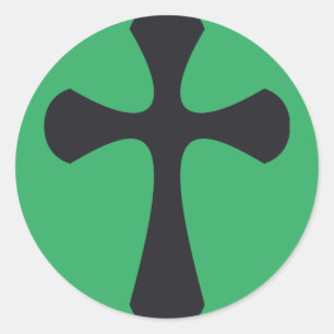 Christliches blaues Kreuz Runder Aufkleber