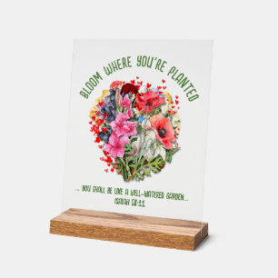 Christliches BLOOM, IN DEM SIE PLANTIERT SIND Acrylschild