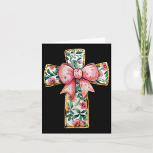 Christliches Blumenkochett Bow Pink Religiös Karte