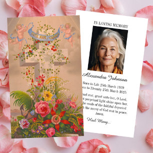 Christliches Blumenkreuz Foto Loss Beerdigung Beil Visitenkarte