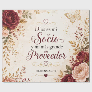 Christliches Blumenverpackungspapier Gott ist me Geschenkpapier