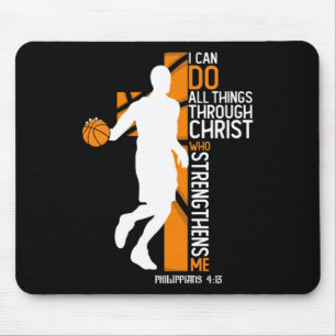 Christliches Bysketbyll Cross I kann alles tun Mousepad