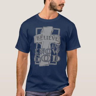 Christliches Christkreuz im Steingrauen T - Shirt