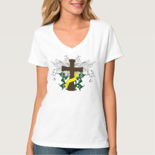 Christliches Christkreuz mit Himmlischen Flügeln T-Shirt
