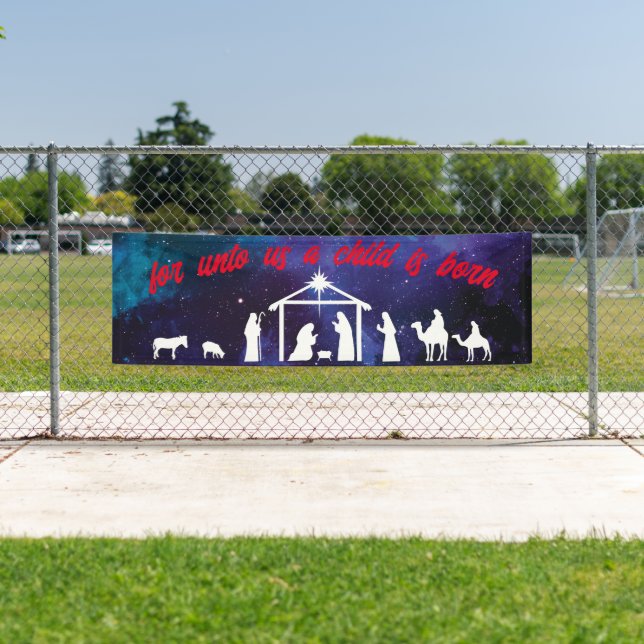 Christliches Church Baby Jesus Christmas Nativity Banner (Insitu)