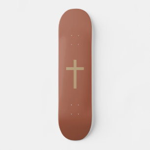 Christliches Cross Golden Ratio Rusty Brown Skateboard
