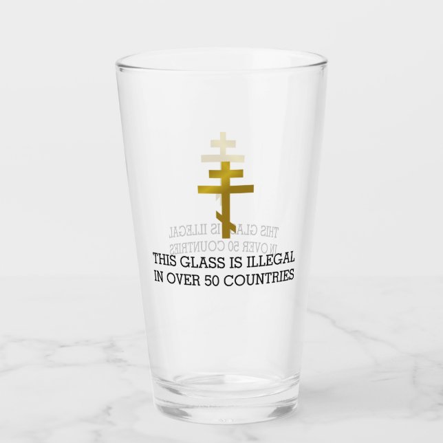 Christliches Cross - Illegal in über 50 Ländern Glas (Vorderseite)