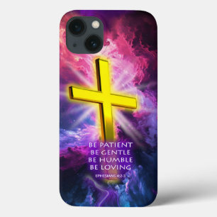 Christliches Cross in Gold & Lila Case Mate iPhone