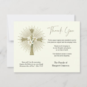 Christliches Cross Lilies Begräbniskondolence-Beil Dankeskarte