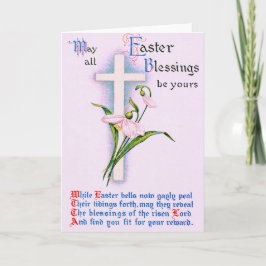 Christliches Cross Oaster Lily Gedicht Feiertagskarte