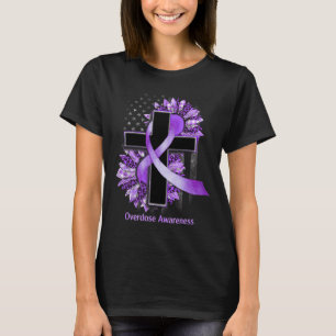 Christliches Cross-Sunflower-Überdosierungsbewusst T-Shirt
