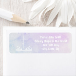 Christliches Cross-Water-Color-Rücksendezeichen