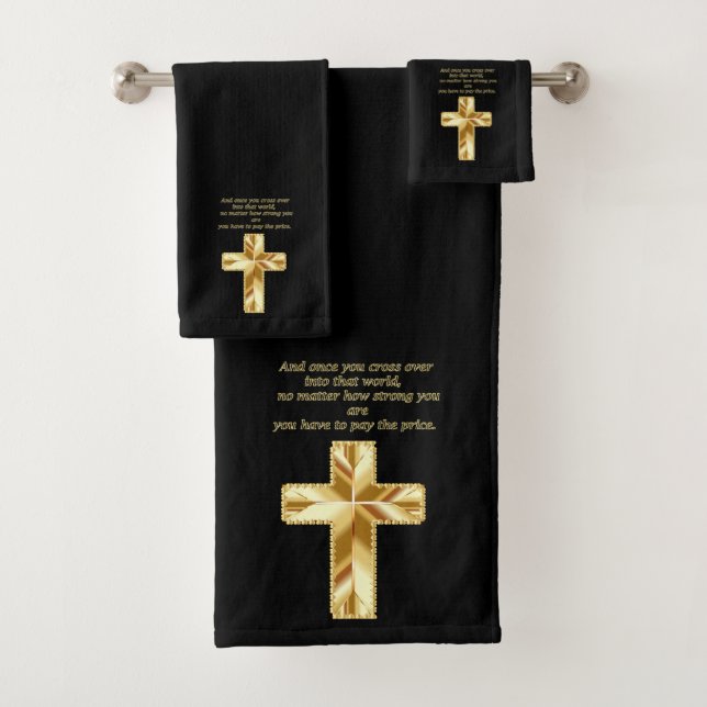 Christliches Crucifix-Kreuz mit lustigem Sprichwor Badhandtuch Set (Insitu)