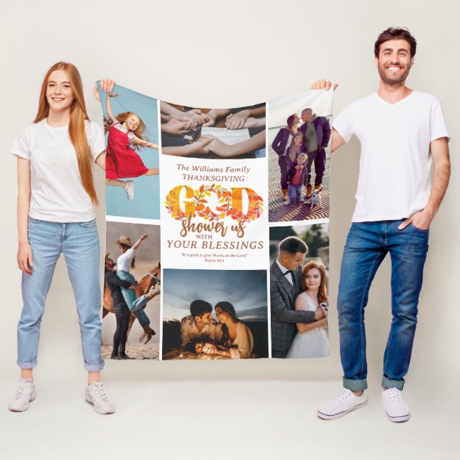 Christliches Dankfest Glaubensbibel-Zitat Fleecedecke (Beispiel)