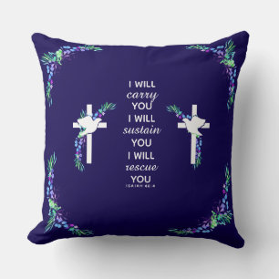 Christliches Dekokissen mit Bibelvers Kreuz