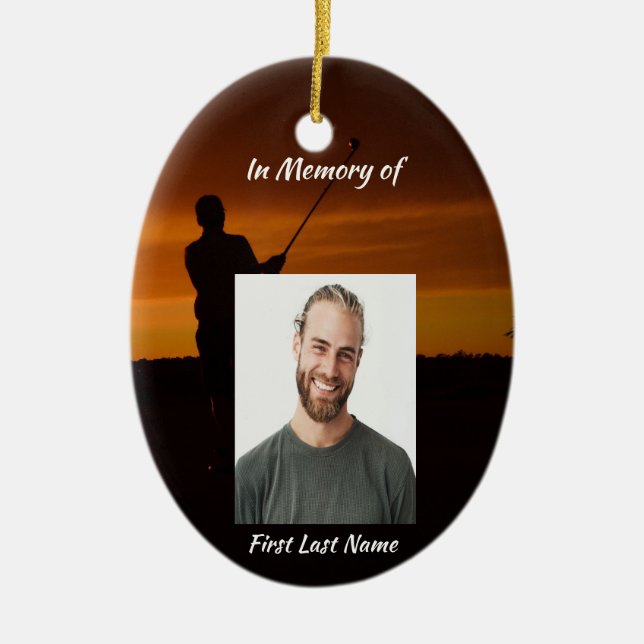 Christliches Denkmal - Golfspielen Keramik Ornament (Vorne)