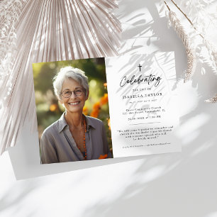 Christliches denkmal religiöses Cross Funeral Foto Einladung