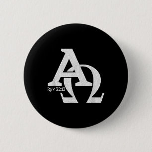 Christliches Design - Alpha und Omega die griechis Button
