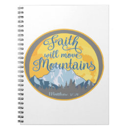 Christliches Design der Feith Move Mountains Notizblock