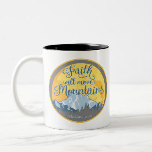 Christliches Design der Feith Move Mountains Zweifarbige Tasse