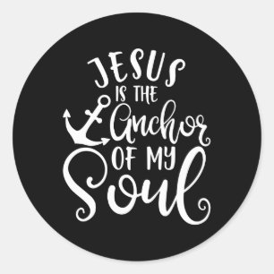 Christliches Design Jesus ist der Anker meines Sou Runder Aufkleber