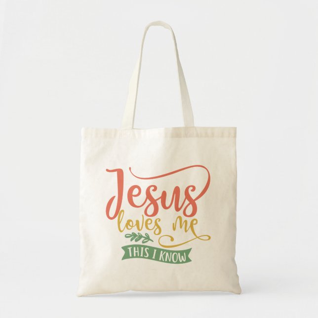 Christliches Design Jesus Liebe mir. Das weiß ich Tragetasche (Vorne)