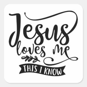 Christliches Design Jesus Liebe Quadratischer Aufkleber