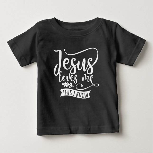 Christliches Design Jesus  mich. Das weiß ich Baby T-shirt (Vorderseite)